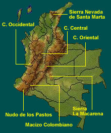 Resultado de imagen para mapa del relieve de colombiano para niños